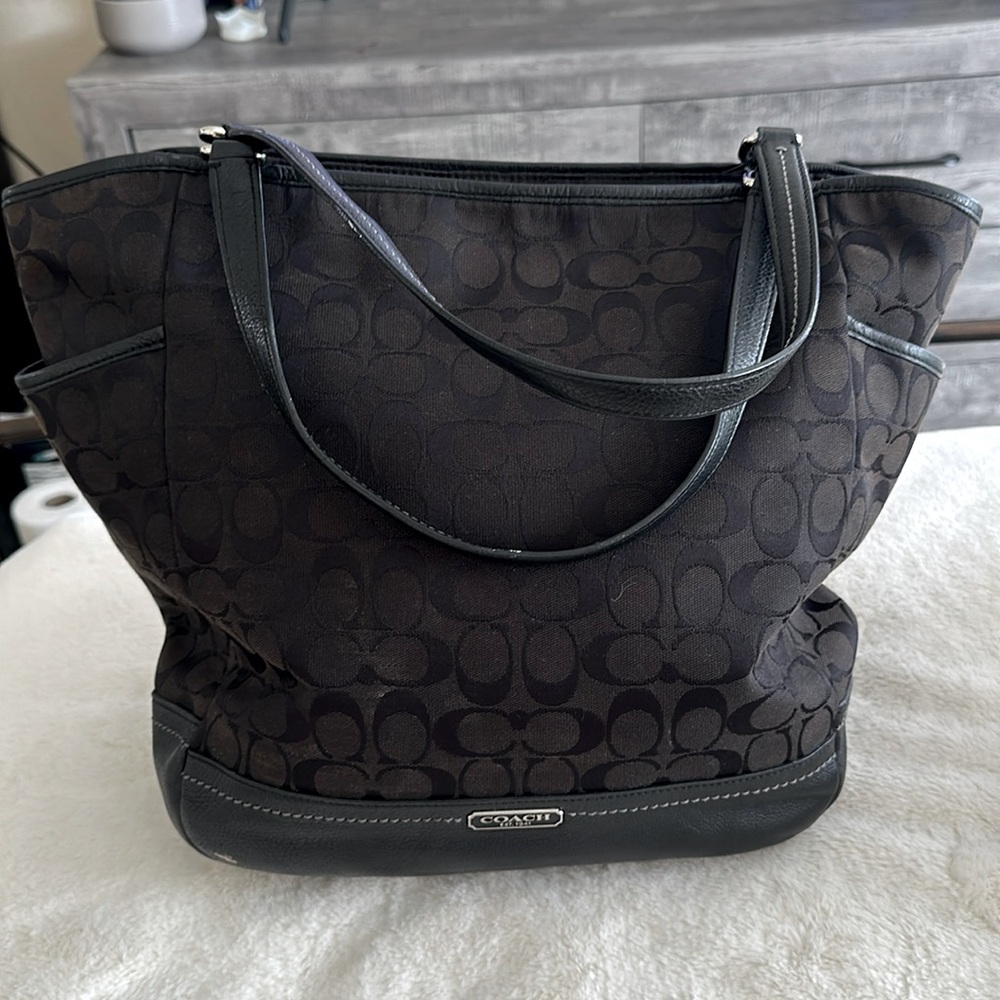 Real coach duffel bag black